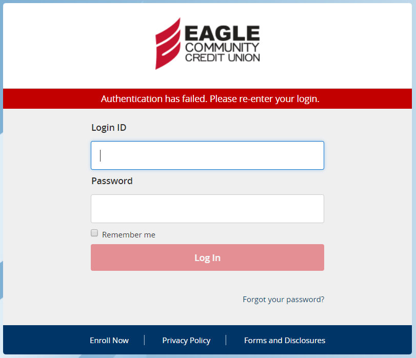 I Received An Unknown Error Has Occurred Message Eagle Community Credit Union