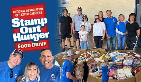 Eagle Staff Showing support on Stamp Out Hunger Food Drive